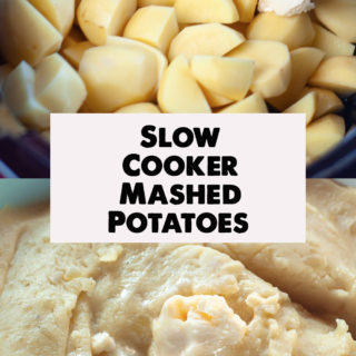 Creamy Slow Cooker Mashed Potatoes couldn't be any easier to make. Simply add all the ingredients to the slow cooker and let it do it's magic! Perfect for the holidays! #vegan #recipes #potatoes #dairyfree #crockpot #slowcooker #easyrecipes #food #Thanksgiving #Christmas #Easter #mashedpotatoes