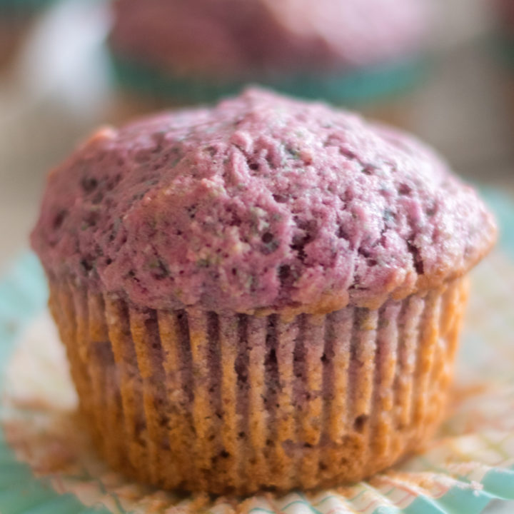 These Purple Sweet Potatoes are a moist, tender muffin!  #muffins #vegan