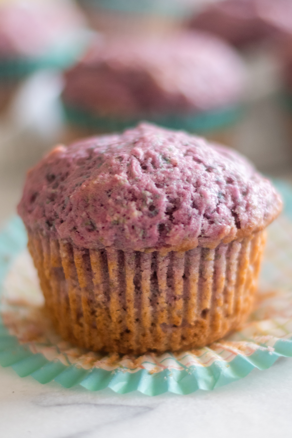 These Purple Sweet Potatoes are a moist, tender muffin!  #muffins #vegan