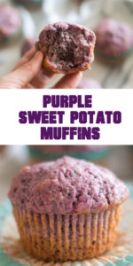 Purple Sweet Potato Muffins are a moist, tender muffin that is delicious! #muffin #vegan