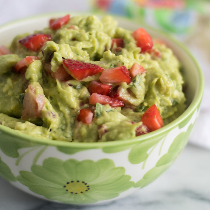 A fruity twist of classic guacamole! Strawberry Guacamole is perfect for your next fiesta!