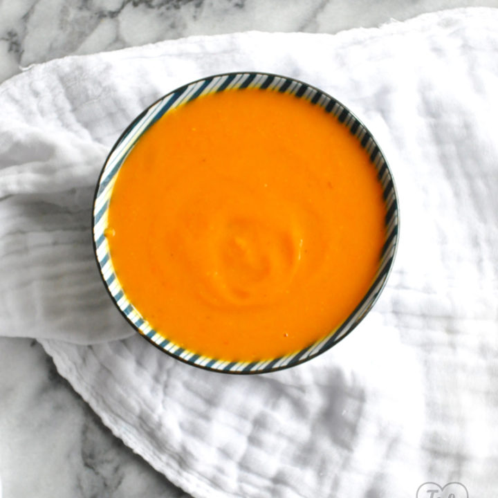 Sweet Potato, Squash and Carrot Soup is a healthy and nutritious soup. Perfect for a cold, snowy day! #vegan #glutenfree