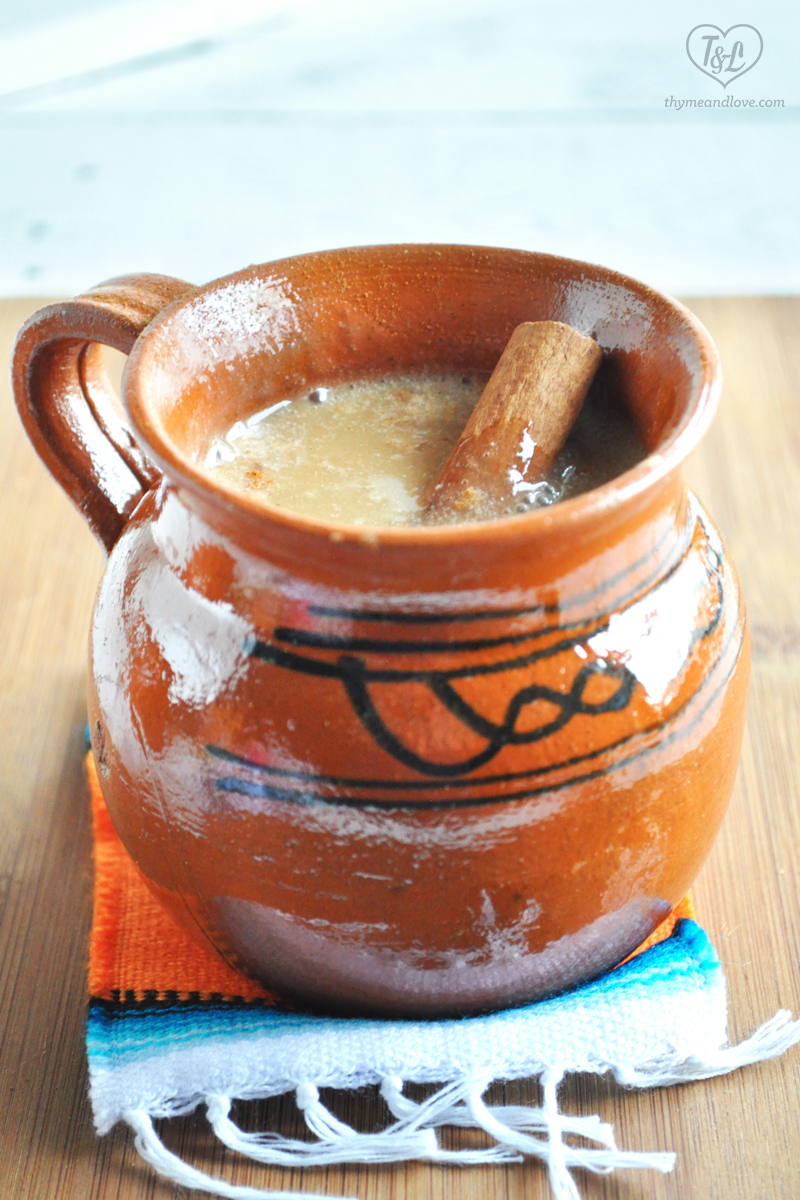 Mexican Atole de Vanilla: a warm masa based drink served during the holidays! #vegan #mexican #glutenfree 