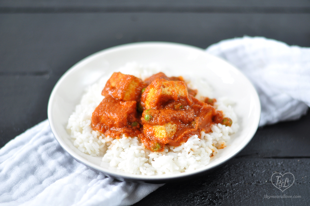 EASY Tofu simmered in a flavorful tomato chipotle sauce with creamy, rich coconut milk. Quick enough for a weeknight meal! #vegan #plantbased #tofu #glutenfree 