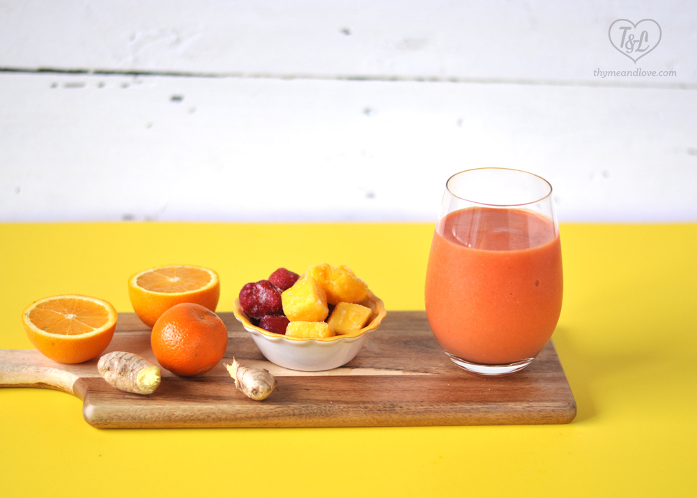 Kick off your morning with a healthy and nutritious Strawberry Mango smoothie! #smoothie #vegan #plantbased #breakfast 