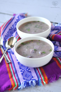 Healthy + Light Purple Potato Soup. Full of antioxidants! #soup #potatoes #vegan #glutenfree