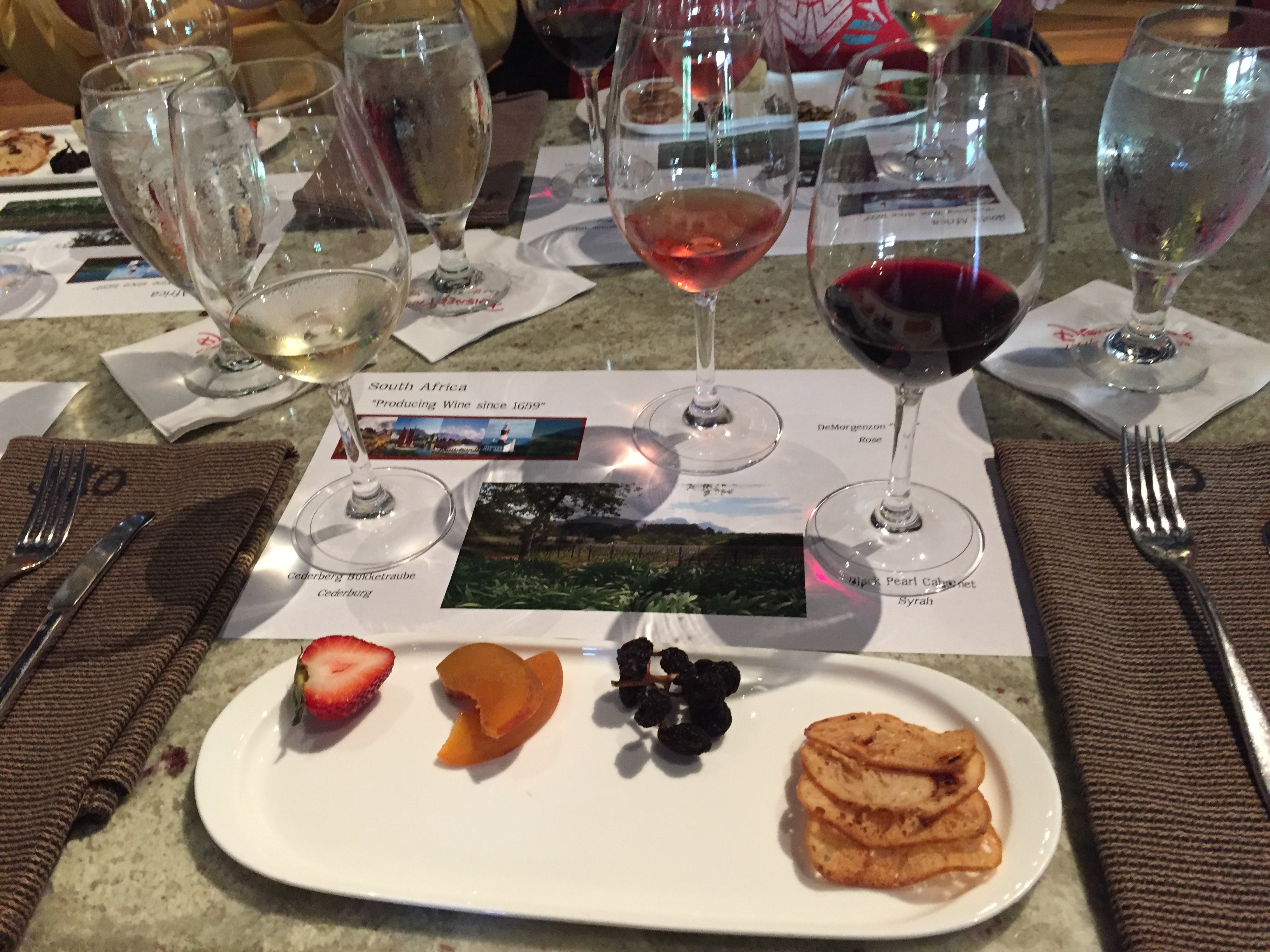 Jiko Wine Tasting at Disney World. Learn about South African wines! #disneyworld #wine #travel 