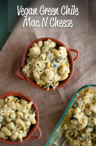 Vegan Green Chile Mac n' Cheese:a cozy, comforting perfectly spiced baked mac n' cheese!