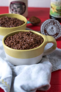 Rich, chocolatey oatmeal made with two types of chocolate. This oatmeal also reheats beautifully. Make a batch on the weekend and enjoy throughout the week! #breakfast