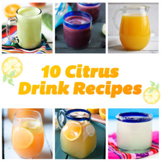 10 Citrus Drink Recipes. All these drink recipes feature either oranges, lemons or limes! #citrus #drinks