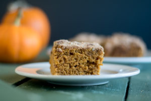 This Vegan Pumpkin Cake with Pecan Streusel is perfect for fall.