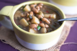This Slow Cooker Mexican Bean & Potato Soup is perfect for the cooler weather. It's vegan, gluten-free & oil-free!