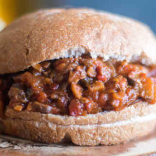 Vegan Mushroom and Eggplant Sloppy Joes are a spin on traditional sloppy joes.