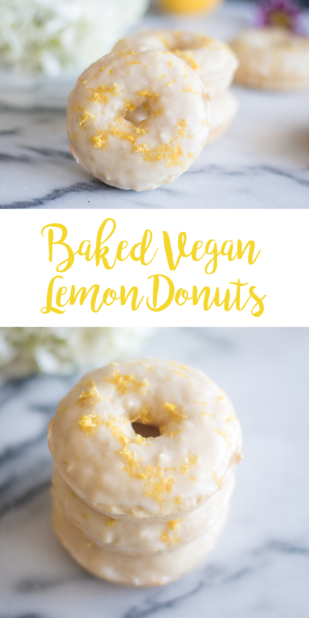 Baked Vegan Lemon Donuts are the perfect donut for spring! #vegan #donut