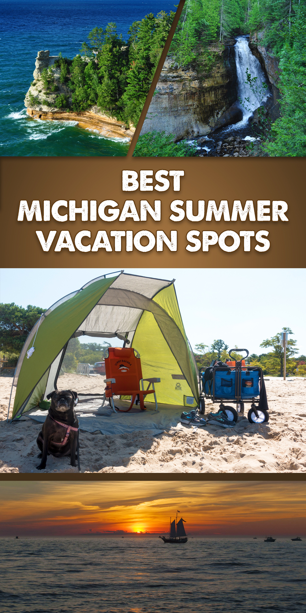 A guide to the Best Michigan Summer Vacation Spots. Discover the natural and diverse beauty of Michigan. Dip your toes into Lake Michigan, kayak in the largest great lake, go blueberry picking, or enjoy a glass of Michigan wine. #Michigan #summer #travel #Midwest #PureMichigan #Beach #getaway #Lake #Beer #nature #kayaking #mackinac #picturedrocks #holland #saugatuck