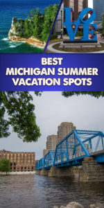 A guide to the Best Michigan Summer Vacation Spots. Discover the natural and diverse beauty of Michigan. Dip your toes into Lake Michigan, kayak in the largest great lake, go blueberry picking, or enjoy a glass of Michigan wine. #Michigan #summer #travel #Midwest #PureMichigan #Beach #getaway #Lake #Beer #nature #kayaking #mackinac #picturedrocks #holland #saugatuck #grandrapids