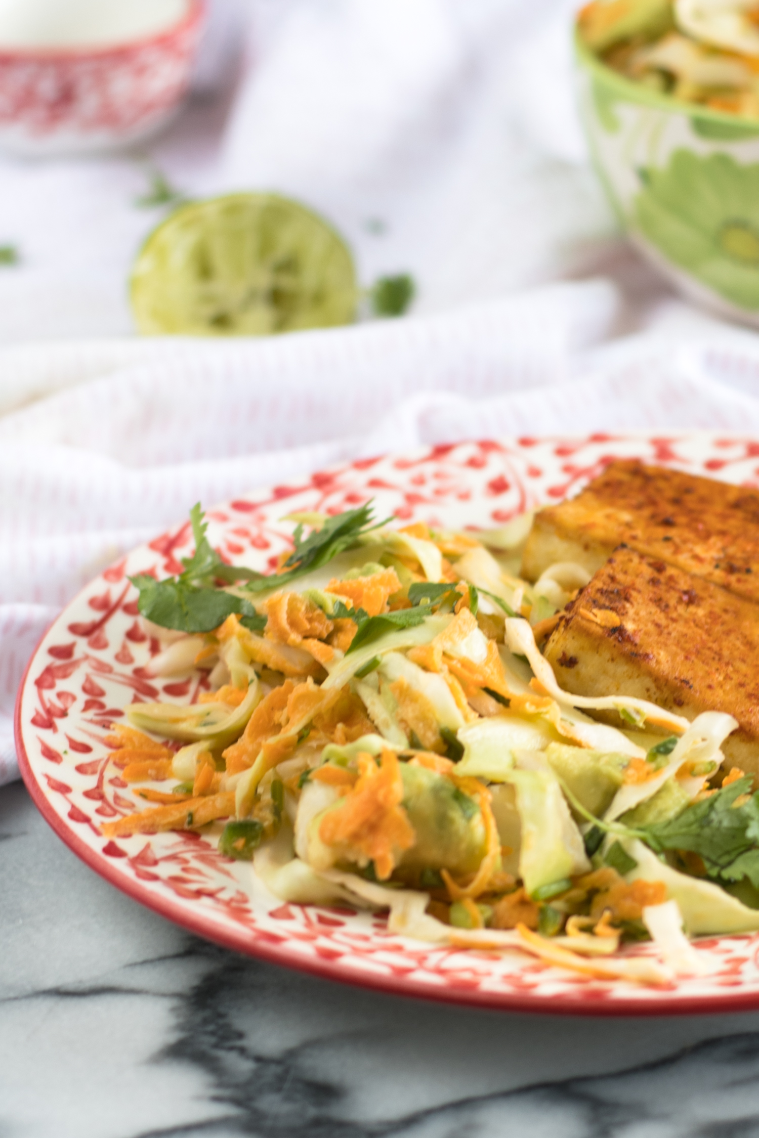 Mexican Cabbage and Avocado Salad makes for a flavorful side dish. #vegan #recipes #salad #glutenfree #Mexican 