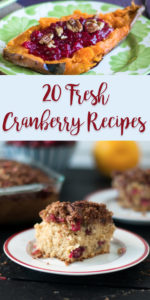 Fresh cranberries are so versatile. Cranberries can be used in salads, smoothies, desserts and more! There are so many great fresh cranberry recipes out there. These 20 fresh cranberry recipes are perfect for the upcoming holiday season too! #cranberry #fall #thanksgiving #vegan #recipes #healthyrecipes #Christmas #Holiday
