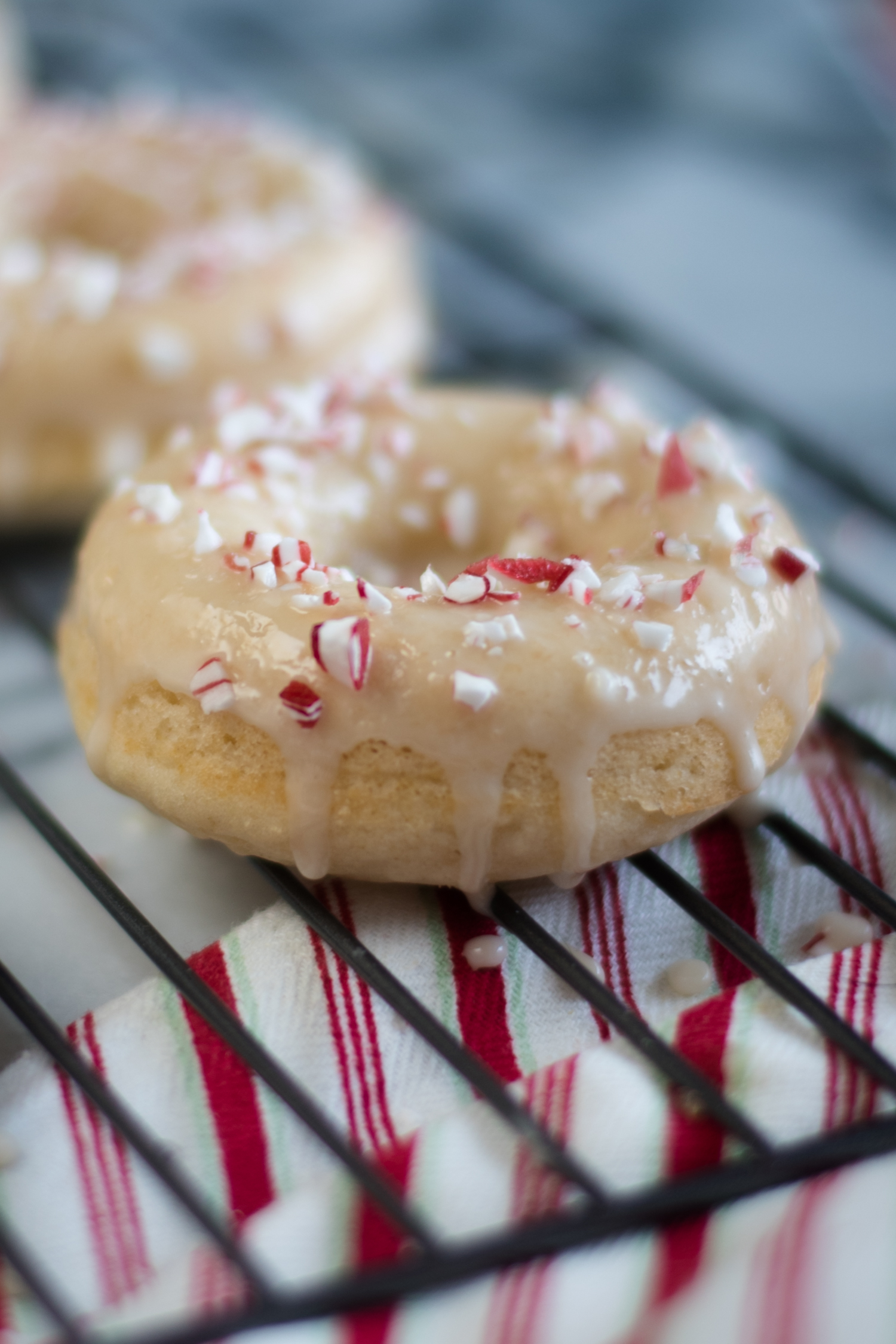 Candy Cane Donuts are the perfect Christmas breakfast treat! #donuts #vegan #Christmas #recipes 