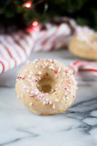 Candy Cane Donuts are the perfect Christmas breakfast treat! #donuts #Christmas #holiday #breakfast
