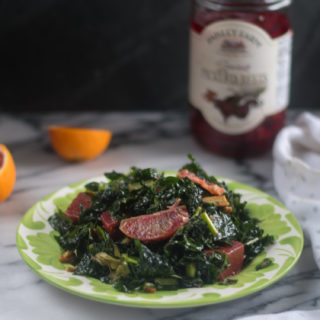 Pickled Beet and Orange Kale Salad with a warm maple and balsamic dressing