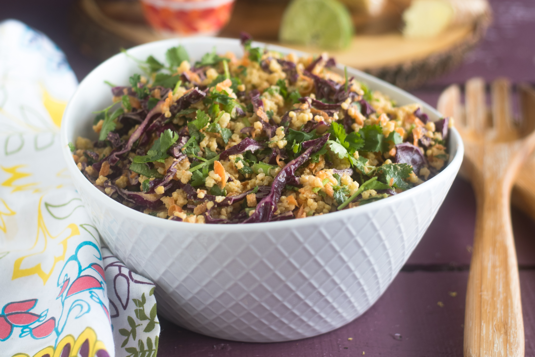 This Vegan Thai Peanut Millet Salad is fresh, budget-friendly, and loaded with nutrients and fiber.