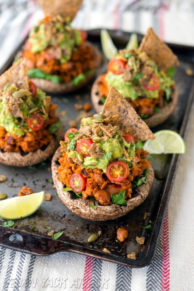 Vegan Chorizo Stuffed Mushrooms 