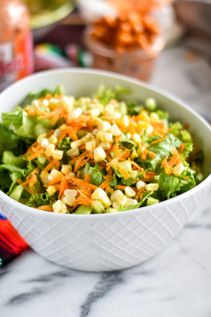 Healthy Vegan Buffalo Chickpea Salad with ranch dressing. #vegan #salad #recipes 