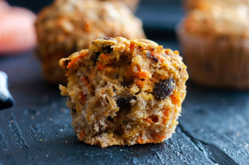 Start your morning off with a carrot raisin muffin! #muffin #recipe #breakfast #vegan 