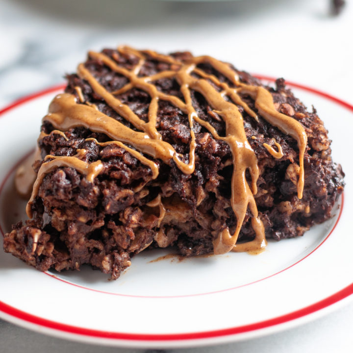 Chocolate for breakfast might sound too decedent, but this Baked Chocolate Cherry Oatmeal is loaded with healthy ingredients!
