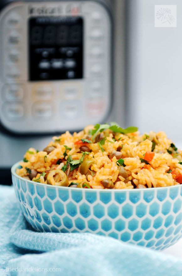 Instant Pot Arroz con Gandules are a quick and complete weeknight meal! Using pantry staples, you’ll have this dinner on the table in just a half hour!