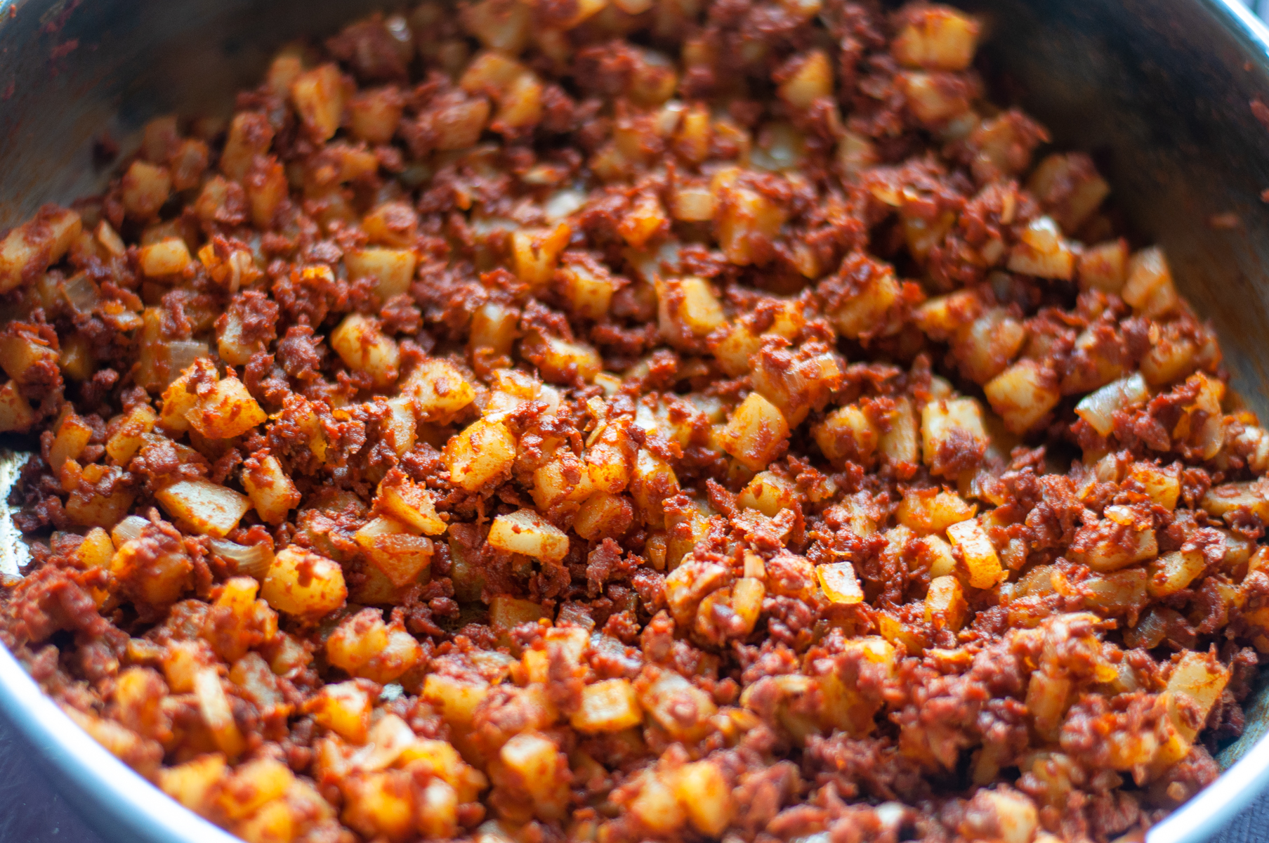 Soy Chorizo and Potato Tacos - Thyme & Love