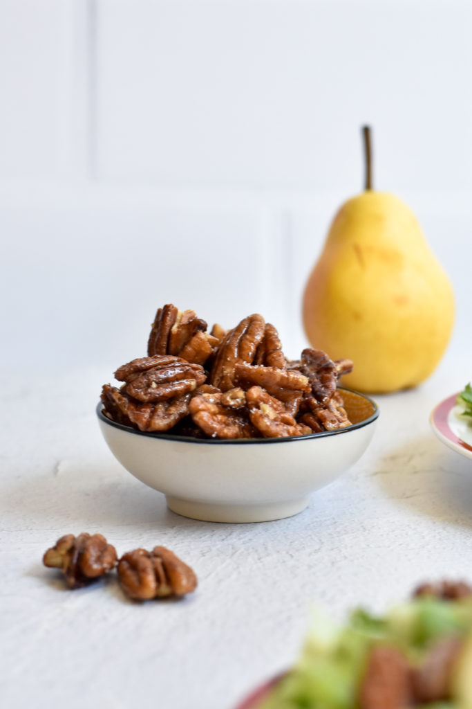 Candied pecans are the perfect addition to salads! 