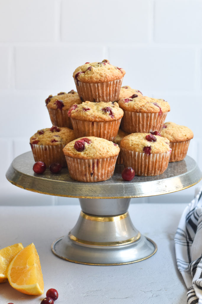 Start you morning with a sweet, fluffy muffin with a wonderful orange aroma and fresh tart cranberries. 