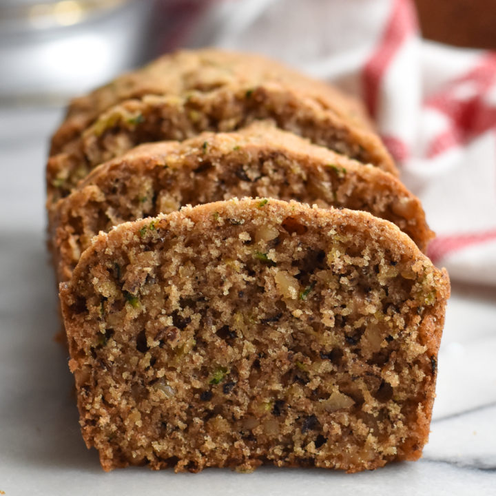 Light, tender Zucchini Bread Mini Loaves with walnuts are a quick and easy quick bread that is perfect for gift giving!