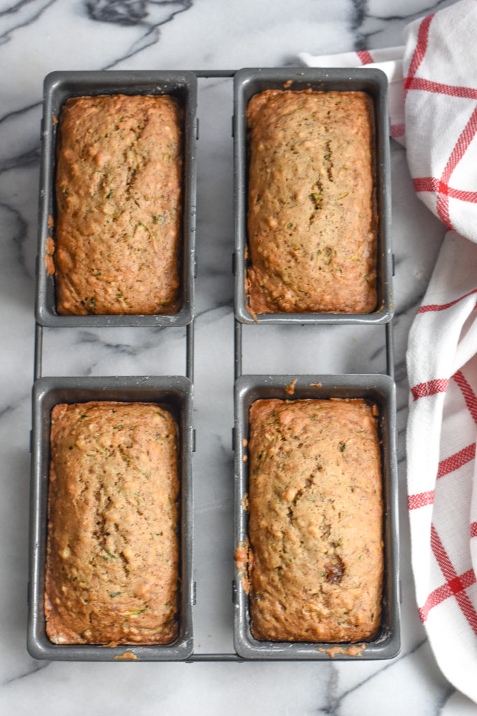 Quick and easy Zucchini Mini Loaves make the perfect gift. 