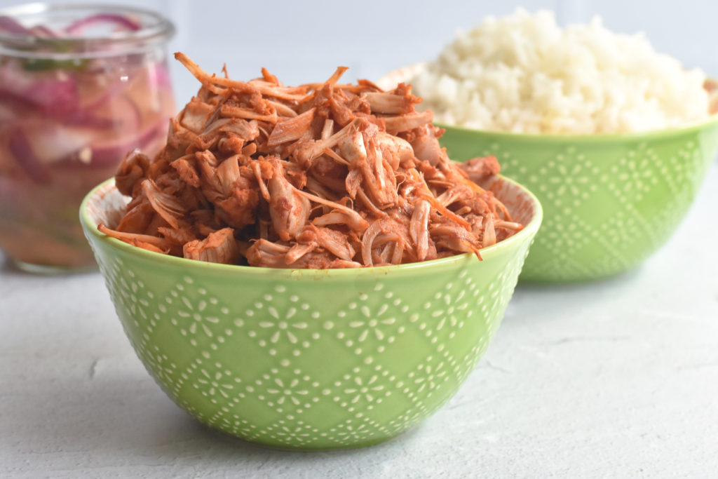 Jackfruit Mexican inspired pulled meat. Great for burritos or tacos. 
