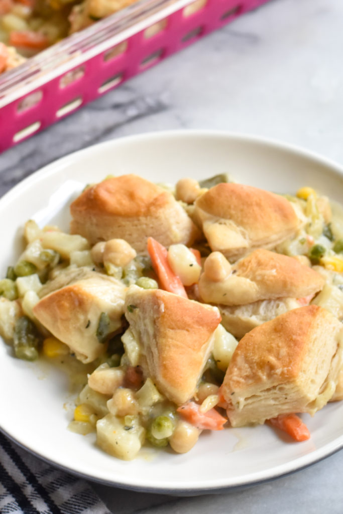 Easy, comforting Biscuit Veggie Pot Pie is my spin on a classic pot pie. 