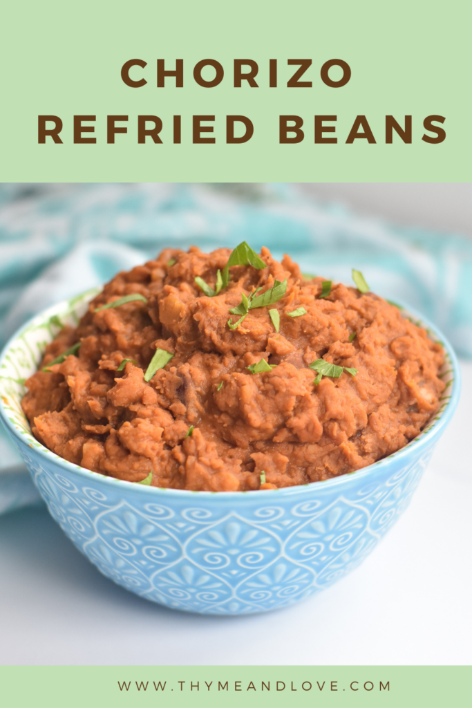 Chorizo Refried Beans recipe uses a few store-bought ingredients to create an easy bean dish.  Using a few simple ingredients to create an easy, bean recipe. 