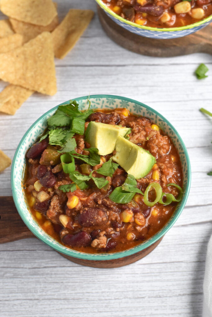 Chili season is almost here and it's time to break out the slow cooker and make this healthy Slow Cooker Turkey Chili. 