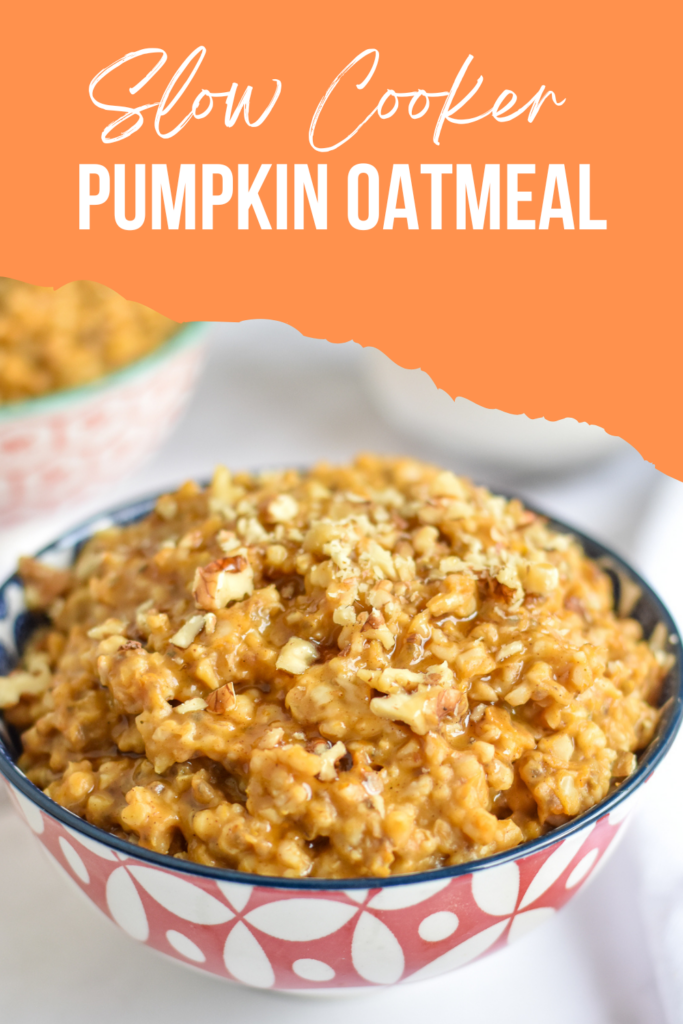 This fall inspired oatmeal is great for meal prep too. This recipe makes a large batch of oatmeal which is great for meal prepping.