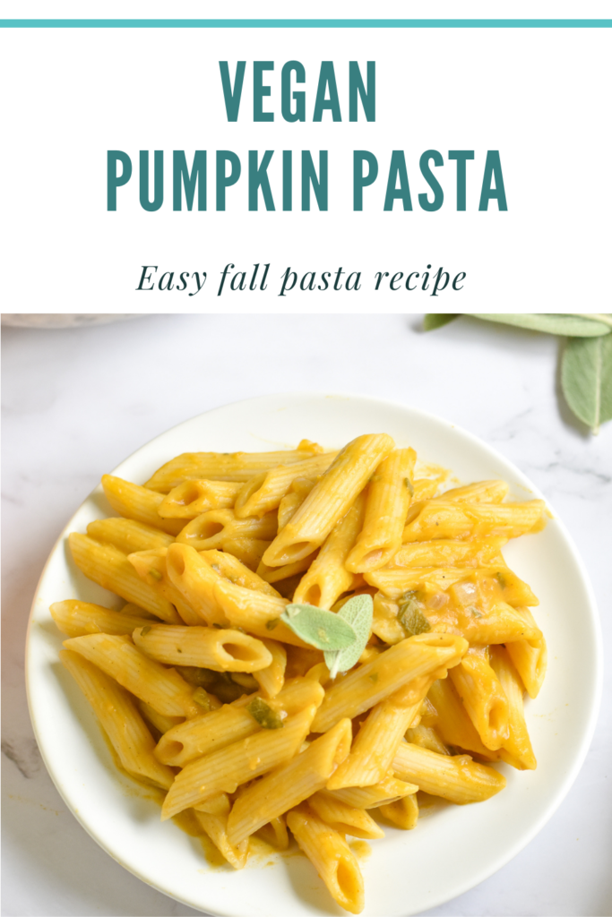 Vegan Pumpkin Pasta is a warm, creamy savory fall inspired pasta recipe recipe to make during the autumn season.  