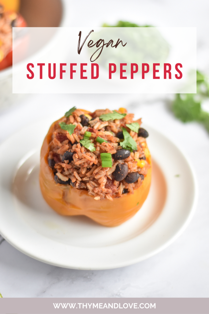 Tex-Mex inspired Slow Cooker Vegan Stuffed Peppers are an easy main dish that's healthy, flavorful and a crowd pleaser.