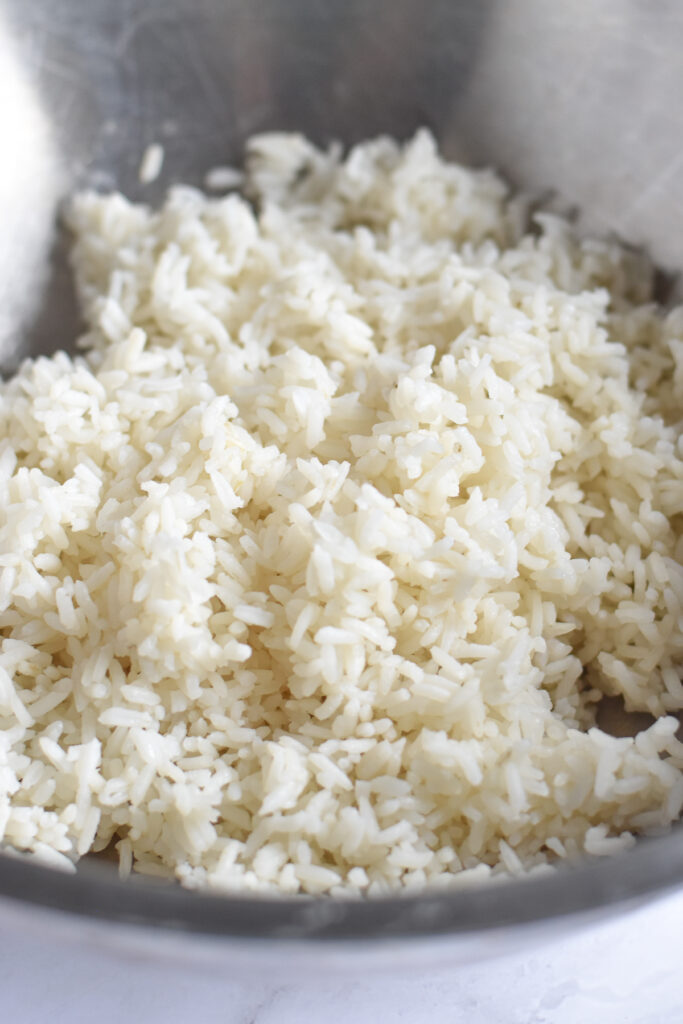 Cooked white rice