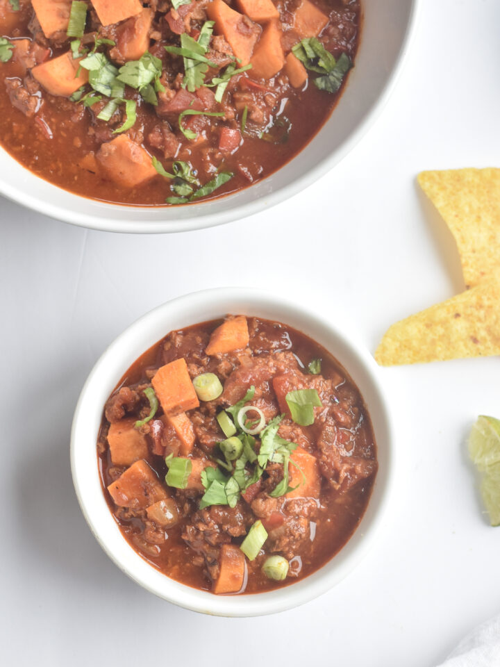 Whether your are vegetarian or an omnivore, soy chorizo is a crowd pleaser. This vegan chili is hearty, comforting and delicious.